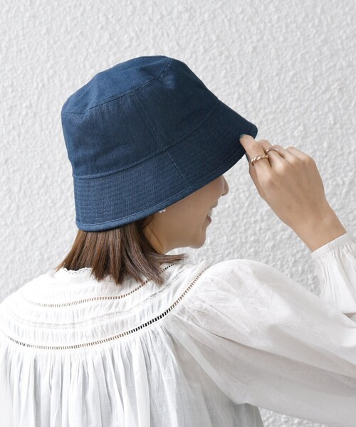 SHIPS any（シップス エニィ）の「SHIPS any: バケット ハット（ハット・レディース・ホワイト/ブラック/ブルー・ONE SIZE）」の3枚目の写真