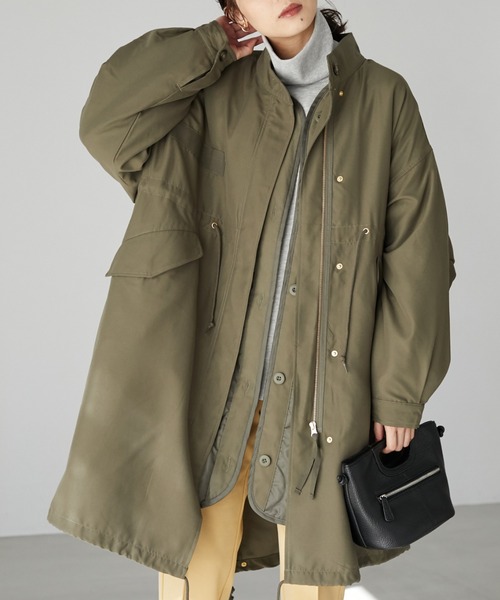 ELENCARE DUE（エレンカーレデュエ）の「・ELENCARE DUE SET2点ライナー×モッズ＊（モッズコート・レディース・ネイビー/カーキ・FREE）」の2枚目の写真