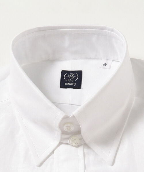 BEAMS F（ビームスエフ）の「BEAMS F / リネンコットン タブカラーシャツ（シャツ/ブラウス・メンズ・ホワイト/サックスブルー・40/38/39/41）」の4枚目の写真