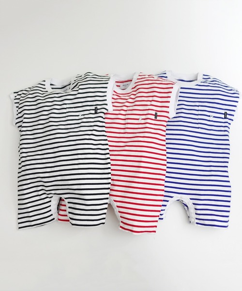 環境配慮素材 オーガニックコットン ボーダー ロンパース Og Border Romperse ギフト 5か月 1歳 身長約60cm 80cm ロンパース Arch Line アーチアンドライン のファッション通販 Zozotown