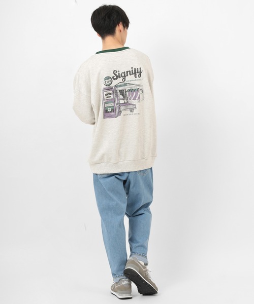 POWER TO THE PEOPLE（パワートゥーザピープル）の「【POWER TO THE PEOPLE/パワー トゥザ ピープル】ビッグシルエット ヴィンテージプリント リンガースウェット/トレーナー（スウェット・メンズ・グレー/オフホワイト/ブルーグレー・M/L/XL）」の21枚目の写真