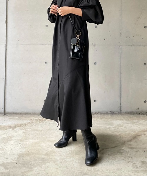 DouDou（ドゥドゥ）の「イレギュラー切替ワンピース（ワンピース・レディース・オフホワイト/ブラック/ブルー・FREE）」の11枚目の写真