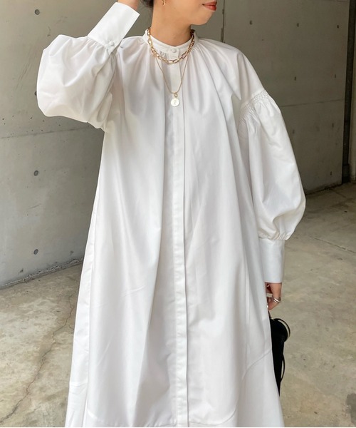 DouDou（ドゥドゥ）の「イレギュラー切替ワンピース（ワンピース・レディース・オフホワイト/ブラック/ブルー・FREE）」の19枚目の写真