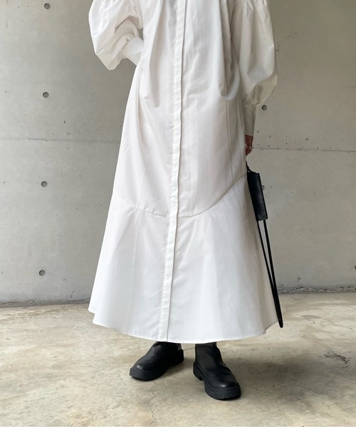 DouDou（ドゥドゥ）の「イレギュラー切替ワンピース（ワンピース・レディース・オフホワイト/ブラック/ブルー・FREE）」の10枚目の写真