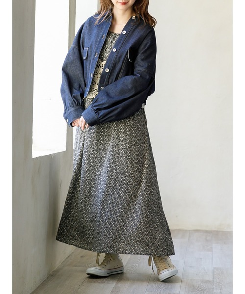 SLURR（スラ―）の「花柄シャーリングワンピース（ワンピース・レディース・ブラック/オフホワイト/イエロー・FREE）」の21枚目の写真