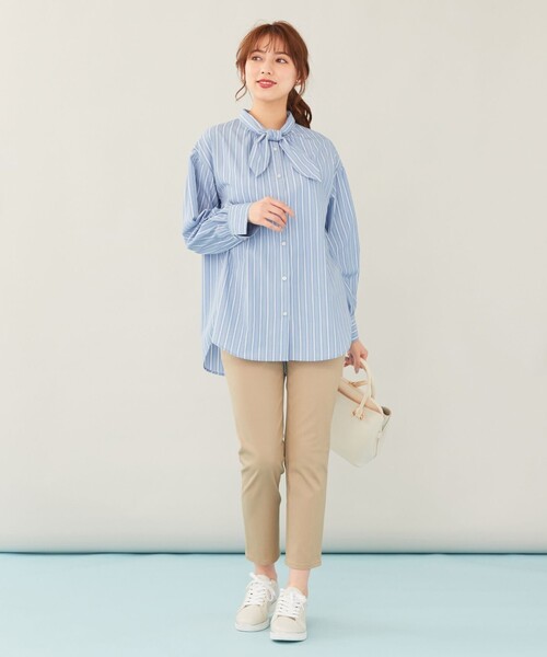 ANY SIS(エニィスィス)の「【2WAY】ボウタイボリュームスリーブ ブラウス(シャツ/ブラウス・レディース・スカイブルー系1/ホワイト系1・2)」の4枚目の写真