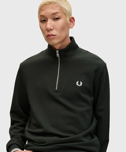 【試着のみ美品】Fred Perry ハーフジップスウェット ブラックXS 試着のみ美品】Fred Perry ハーフジップスウェット ブラックXS