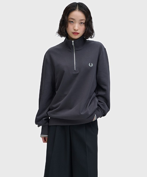FRED PERRY ハーフジップ スウェット Half Zip Sweatshirt／フレッドペリーハーフジップスウェットシャツ