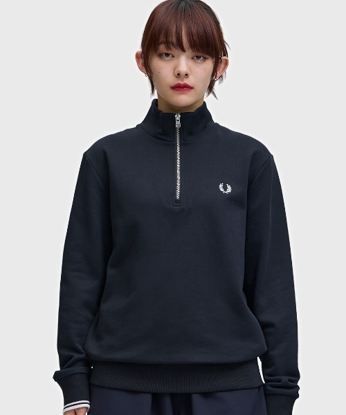 セール】Half Zip Sweatshirt／フレッドペリーハーフジップスウェット