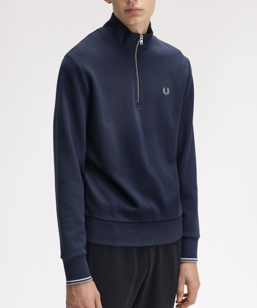 ［格安］FRED PERRY フレッドペリー　ハーフジップ　トレーナー　ネイビー FRED PERRY フレッドペリー トレーナー メンズ ハーフ ジップ