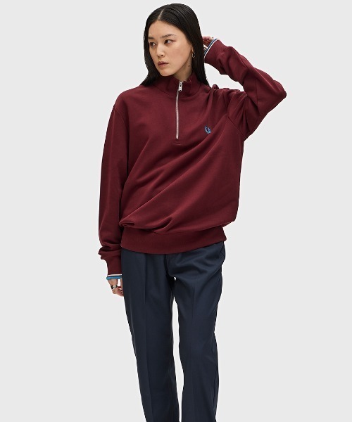 セール】Half Zip Sweatshirt／フレッドペリーハーフジップスウェット