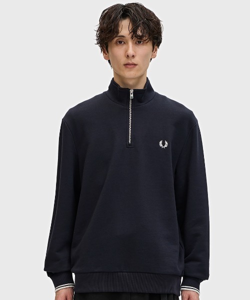 セール】Half Zip Sweatshirt／フレッドペリーハーフジップスウェット