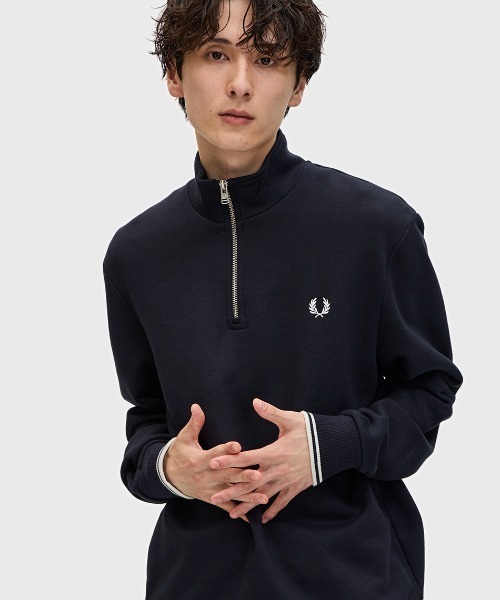 セール】Half Zip Sweatshirt／フレッドペリーハーフジップスウェット
