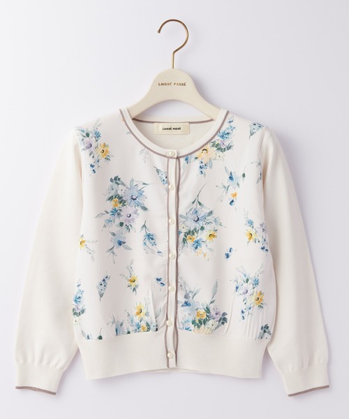 フラワーブーケプリントカーディガン ニット セーター Laisse Laisse Passe Passe レッセパッセ のファッション ブランドサイト の