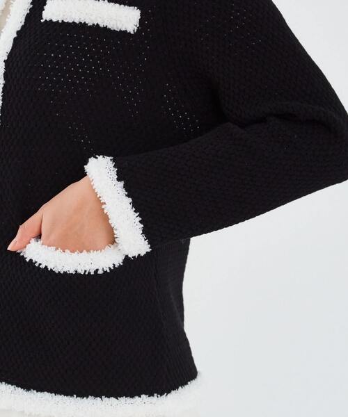 Tiara（ティアラ）の「パールニットジャケット（カーディガン/ボレロ・レディース・アイボリー/ブラック・FREE）」の8枚目の写真