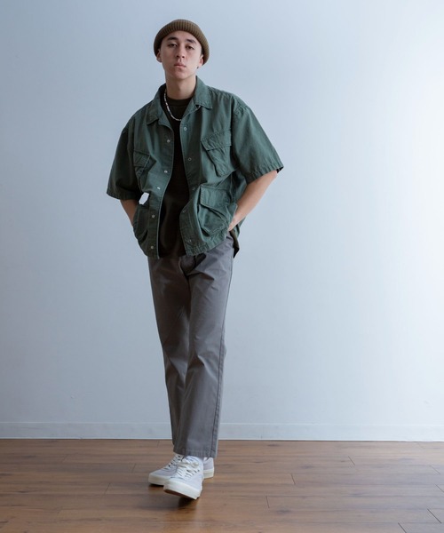 Universal Style Wear(ユニバーサルスタイルウェア)の「Universal Style Wear ストレッチ フレア パンツ(チノパンツ・メンズ・チャコールグレー/ブラック/グレー/ライトベージュ・MEDIUM/LARGE/X-LARGE)」の10枚目の写真