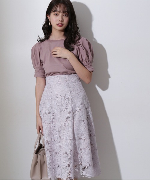 PROPORTION BODY DRESSING（プロポーションボディドレッシング）の「ケミカルレースフレアスカート / 1212120305（スカート・レディース・グレー/ライトグリーン/ピンク・X-SMALL/MEDIUM/SMALL）」の2枚目の写真