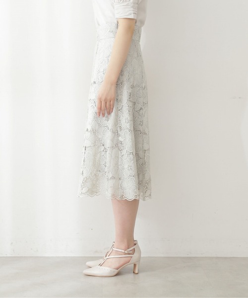 PROPORTION BODY DRESSING（プロポーションボディドレッシング）の「ケミカルレースフレアスカート / 1212120305（スカート・レディース・グレー/ライトグリーン/ピンク・X-SMALL/MEDIUM/SMALL）」の10枚目の写真