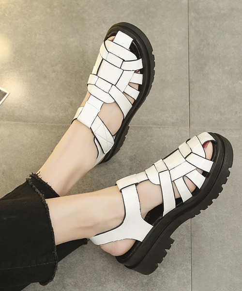 AMOUR BOX（アムールボックス）の「厚底グルカサンダル（サンダル・レディース・ホワイト/ブラック・40/36/37/38/39）」の7枚目の写真