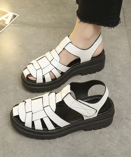 AMOUR BOX（アムールボックス）の「厚底グルカサンダル（サンダル・レディース・ホワイト/ブラック・40/36/37/38/39）」の6枚目の写真