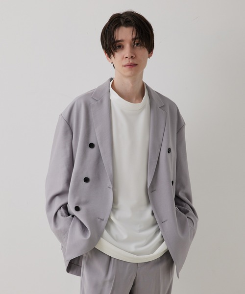 JUNRED（ジュンレッド）の「ドレープテクスチャールーズダブルジャケット（テーラードジャケット・メンズ・ライトグレー/ブラック/ブルー系その他4・S/M/L）」の9枚目の写真