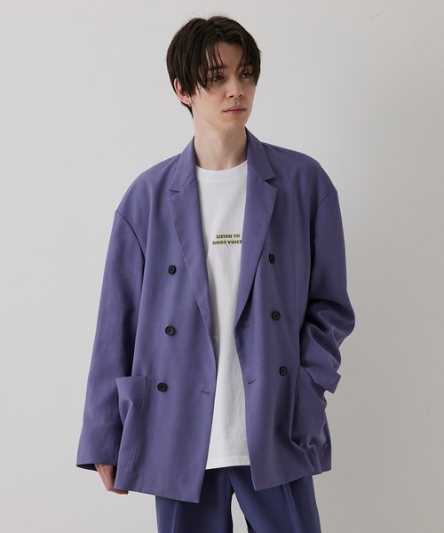 JUNRED（ジュンレッド）の「ドレープテクスチャールーズダブルジャケット（テーラードジャケット・メンズ・ライトグレー/ブラック/ブルー系その他4・S/M/L）」の12枚目の写真