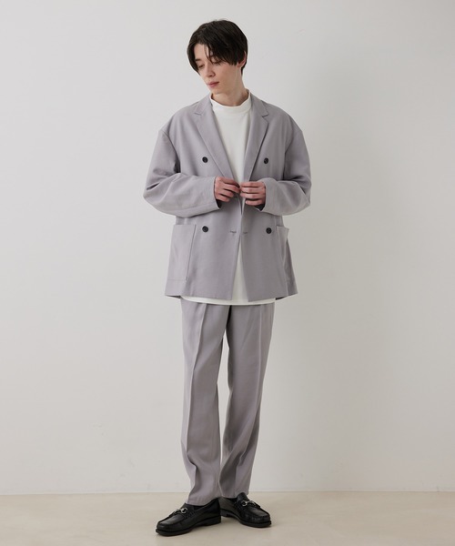 JUNRED（ジュンレッド）の「ドレープテクスチャールーズダブルジャケット（テーラードジャケット・メンズ・ライトグレー/ブラック/ブルー系その他4・S/M/L）」の16枚目の写真