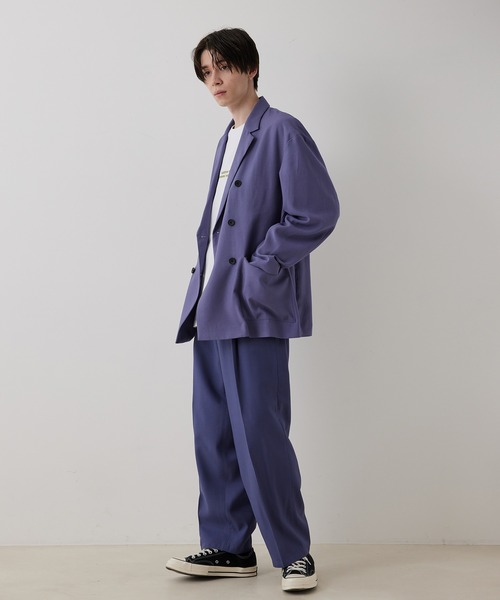 JUNRED（ジュンレッド）の「ドレープテクスチャールーズダブルジャケット（テーラードジャケット・メンズ・ライトグレー/ブラック/ブルー系その他4・S/M/L）」の18枚目の写真