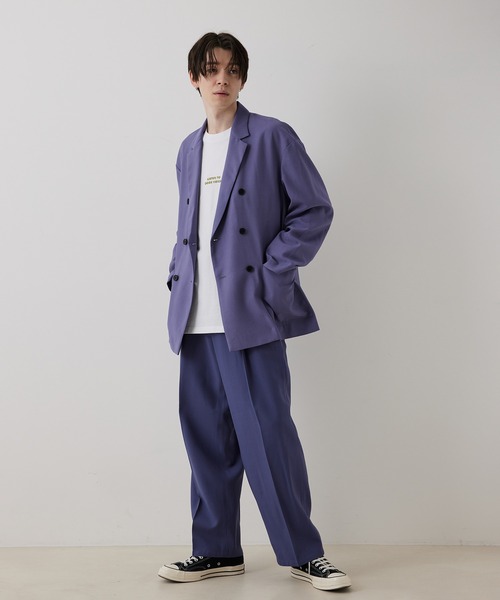 JUNRED（ジュンレッド）の「ドレープテクスチャールーズダブルジャケット（テーラードジャケット・メンズ・ライトグレー/ブラック/ブルー系その他4・S/M/L）」の19枚目の写真