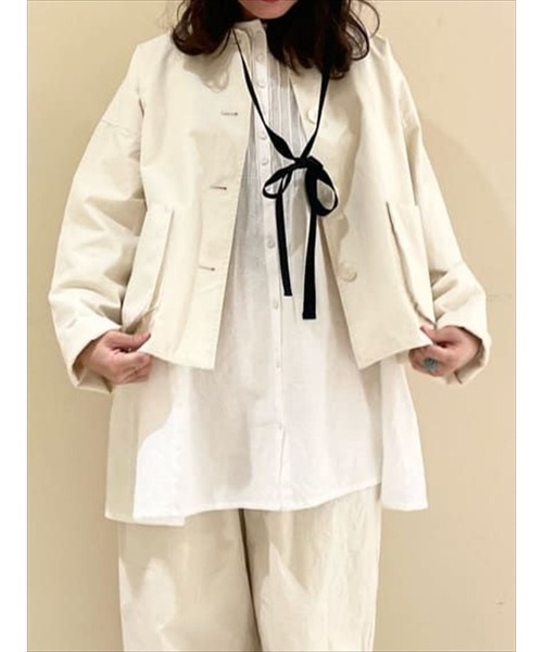 TSUHARU by Samansa Mos2（ツハルバイサマンサモスモス）の「カポックブレンドショートジャケット（その他アウター・レディース・キナリ/グレー/ブラック・ﾌﾘ-）」の2枚目の写真