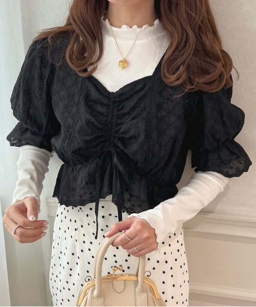 apres jour(アプレジュール)の「チロルブラウス+ロンTセット【ZOZOTOWN限定アイテム】(シャツ/ブラウス・レディース・オフホワイト/ライトピンク/ブラック・フリー/X-LARGE)」の2枚目の写真
