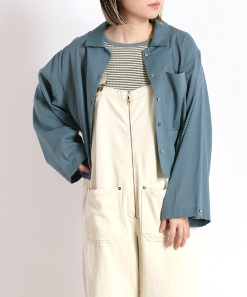 cepo（セポ）の「バックタックショートシャツ（シャツ/ブラウス・レディース・ベージュ/オレンジ/ブルー/グリーン・M）」の4枚目の写真