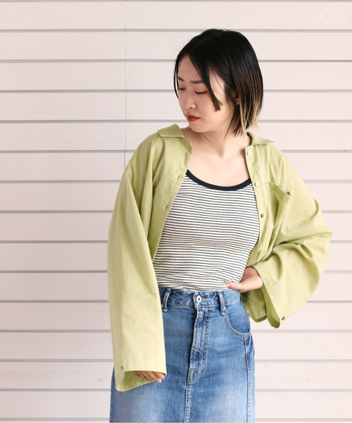 cepo（セポ）の「バックタックショートシャツ（シャツ/ブラウス・レディース・ベージュ/オレンジ/ブルー/グリーン・M）」の20枚目の写真