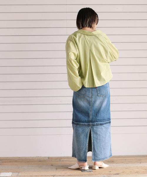 cepo（セポ）の「バックタックショートシャツ（シャツ/ブラウス・レディース・ベージュ/オレンジ/ブルー/グリーン・M）」の15枚目の写真