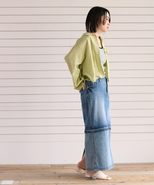 cepo（セポ）の「バックタックショートシャツ（シャツ/ブラウス・レディース・ベージュ/オレンジ/ブルー/グリーン・M）」の16枚目の写真