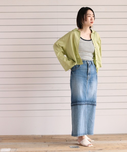 cepo（セポ）の「バックタックショートシャツ（シャツ/ブラウス・レディース・ベージュ/オレンジ/ブルー/グリーン・M）」の17枚目の写真