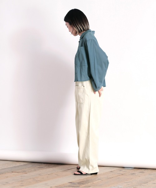 cepo（セポ）の「バックタックショートシャツ（シャツ/ブラウス・レディース・ベージュ/オレンジ/ブルー/グリーン・M）」の6枚目の写真