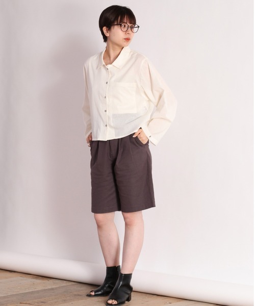 cepo（セポ）の「バックタックショートシャツ（シャツ/ブラウス・レディース・ベージュ/オレンジ/ブルー/グリーン・M）」の21枚目の写真