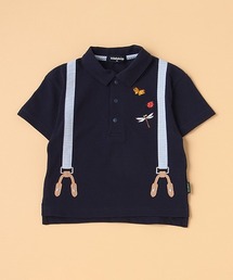 虫刺しゅうサスペンダー風ポロシャツ
