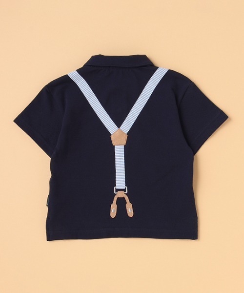 kladskap（クレードスコープ）の「虫刺しゅうサスペンダー風ポロシャツ（ポロシャツ・キッズ・ネイビー/オフホワイト・100cm/120cm/110cm/90cm/130cm）」の4枚目の写真