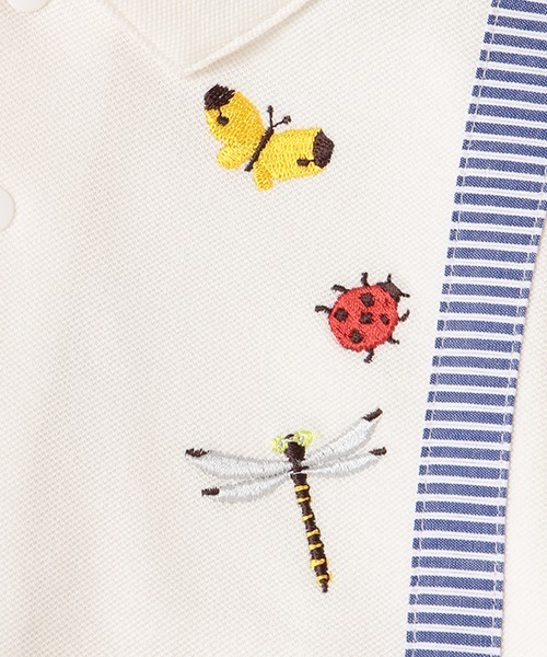 kladskap（クレードスコープ）の「虫刺しゅうサスペンダー風ポロシャツ（ポロシャツ・キッズ・ネイビー/オフホワイト・100cm/120cm/110cm/90cm/130cm）」の9枚目の写真