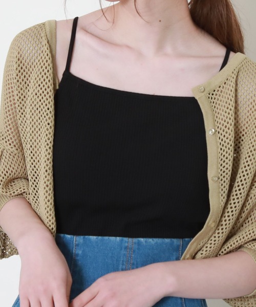 archives(アルシーヴ)の「パット付きダブルストラップキャミソール(キャミソール・レディース・グリーン系その他/ブラック/オフホワイト/パープル・MEDIUM)」の2枚目の写真