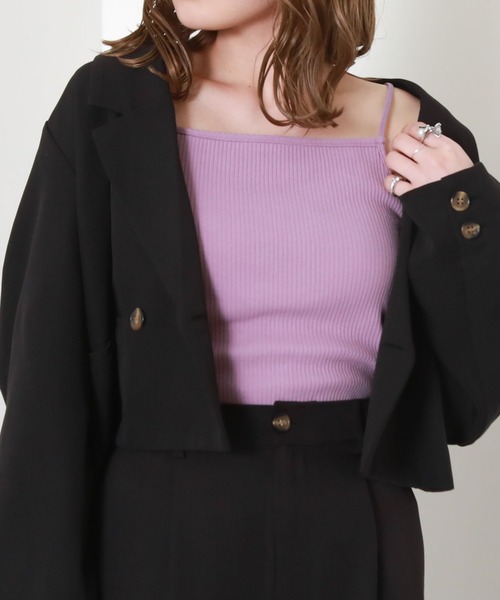 archives(アルシーヴ)の「パット付きダブルストラップキャミソール(キャミソール・レディース・グリーン系その他/ブラック/オフホワイト/パープル・MEDIUM)」の10枚目の写真