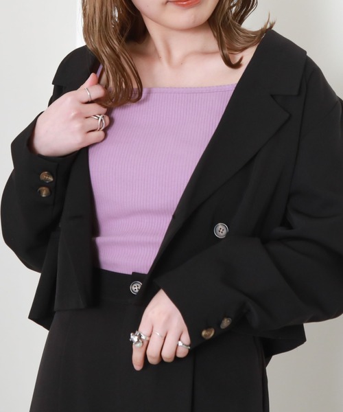 archives(アルシーヴ)の「パット付きダブルストラップキャミソール(キャミソール・レディース・グリーン系その他/ブラック/オフホワイト/パープル・MEDIUM)」の11枚目の写真