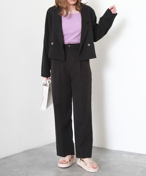 archives(アルシーヴ)の「パット付きダブルストラップキャミソール(キャミソール・レディース・グリーン系その他/ブラック/オフホワイト/パープル・MEDIUM)」の12枚目の写真