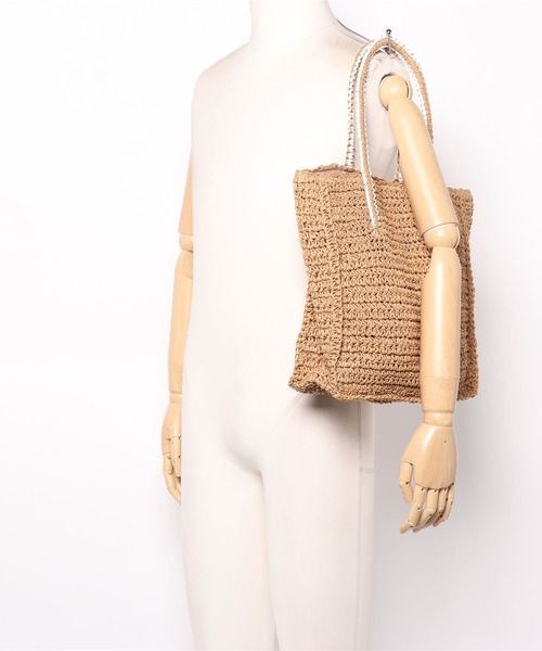 AMERICAN HOLIC（アメリカンホリック）の「ペーパー編み上げトートバッグ（かごバッグ・レディース・ブラウン/ブルー/ナチュラル・FREE）」の9枚目の写真