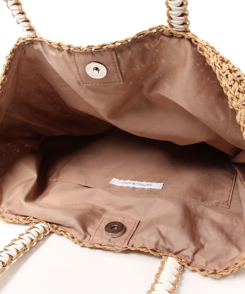 AMERICAN HOLIC（アメリカンホリック）の「ペーパー編み上げトートバッグ（かごバッグ・レディース・ブラウン/ブルー/ナチュラル・FREE）」の4枚目の写真