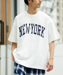 FREAK'S STORE | FREAK'S STORE/フリークスストア フェルトワッペン フラワー刺繍TEE/刺繍/ロゴ/花柄(Tシャツ/カットソー)