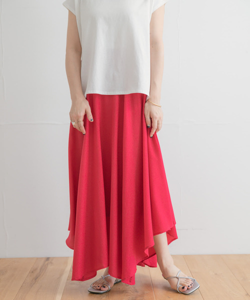 ITEMS URBANRESEARCH（アイテムズ アーバンリサーチ）の「ハイウエストイレヘムスカート（スカート・レディース・ベージュ/ネイビー/グリーン/ピンク・FREE）」の8枚目の写真