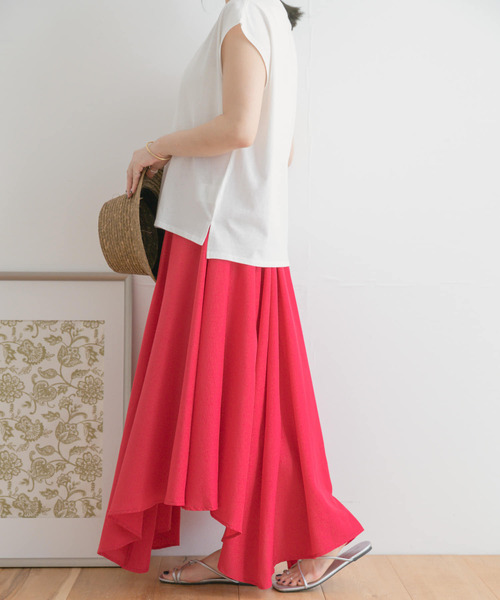 ITEMS URBANRESEARCH（アイテムズ アーバンリサーチ）の「ハイウエストイレヘムスカート（スカート・レディース・ベージュ/ネイビー/グリーン/ピンク・FREE）」の5枚目の写真